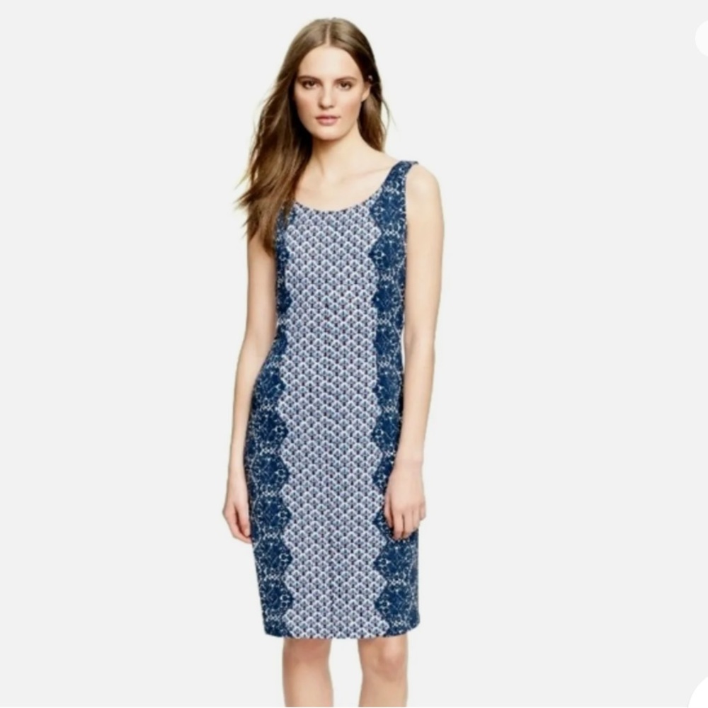 TORY BURCH Porter Sleeveless Printed Midi Dress in Blue